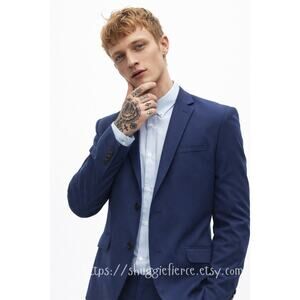 MSRP $596 The Kooples Men’s Trend Navy Blue Blazer EU 50/US 40 | SAME DAY SHIP